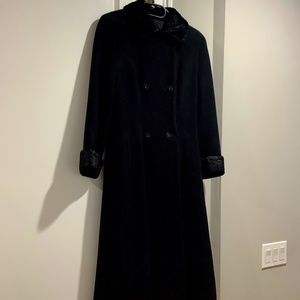 Vintage elegant tailored long wool/cashmere coat